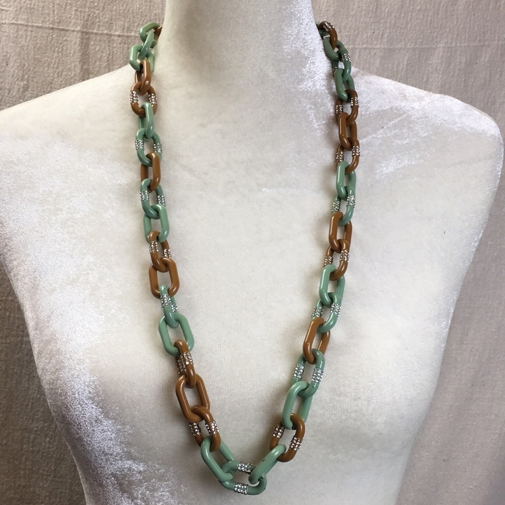 J Crew Chunky Chain necklace w rhinestones